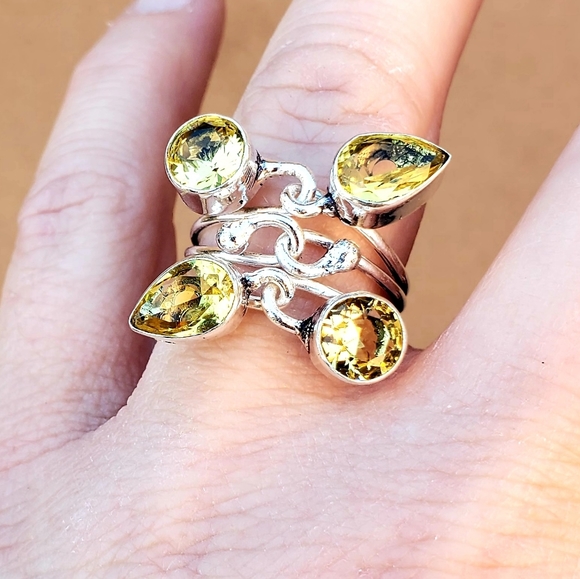 New Twisted Citrine Silver Ring. - Picture 4 of 12